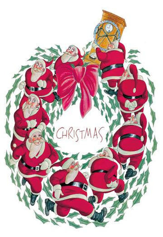 Santa Christmas Wreath 20x30 poster