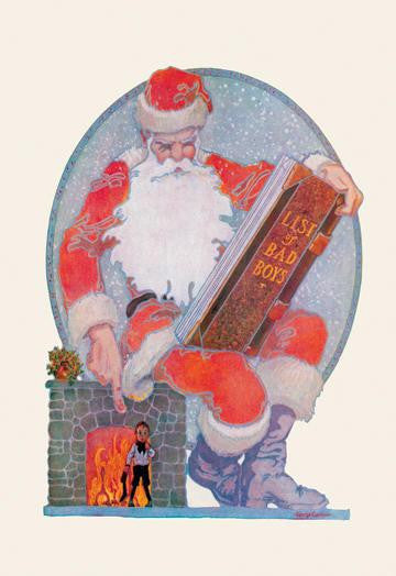 Santa Checks His Giant List of Bad Boys 20x30 poster