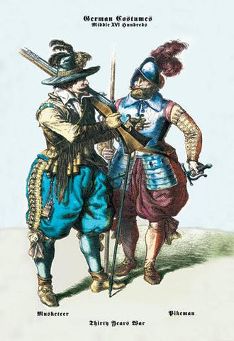 German Costumes: Thirty Years War: Musketeer 20x30 poster