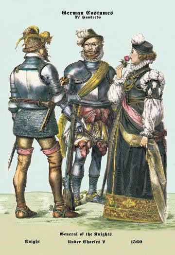 German Costumes: General of the Knights under Charles V 20x30 poster