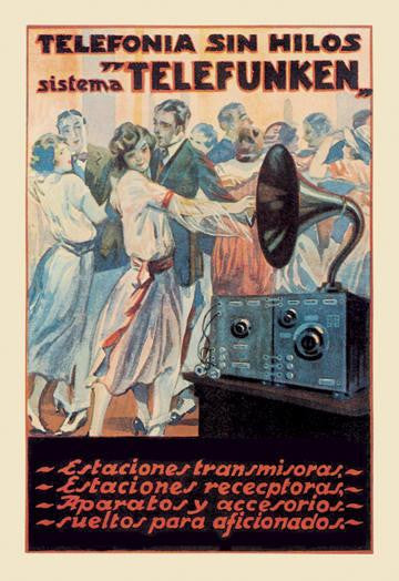 Telefonia sin Hilos Sistema Telefunken 20x30 poster