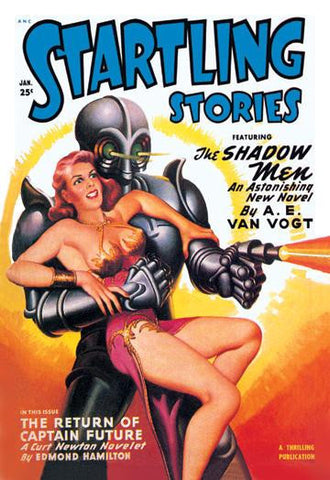 Startling Stories: Robot Seizes Woman 20x30 poster