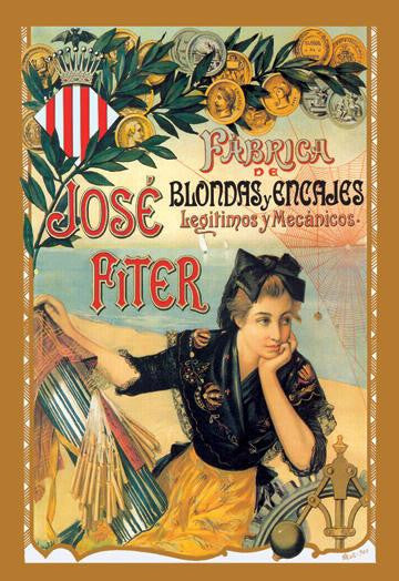 Jose Fiter: fabricas blondas y encajes legitimos y mecanicos 20x30 poster