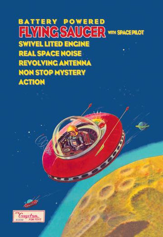 Battery Powered Flying Saucer with Space Pilot 20x30 poster