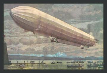 Zeppelin Above Lake Constance or the Bodensee between Austria, Germany & Switzerland 20x30 poster