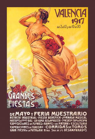 Valencia: Grande Fiestas de Mayo, 1917 20x30 poster