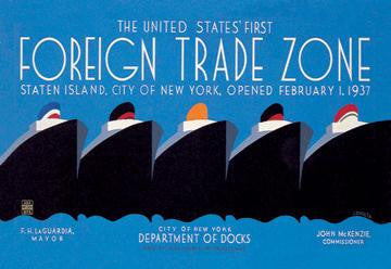 United States&#39; First Foreign Trade Zone 20x30 poster