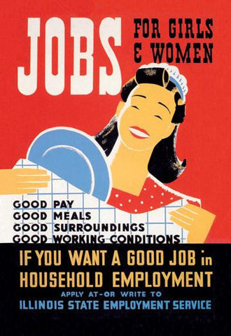 Jobs for Girls and Women 20x30 poster