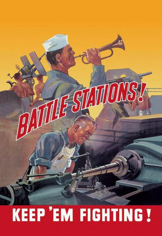 Battle Stations! Keep &#39;Em Fighting! 20x30 poster