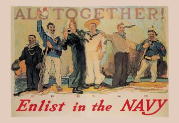 All Together! Enlist in the Navy 20x30 poster