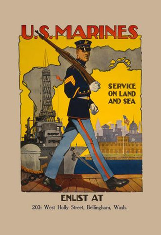 Active Service on Land and Sea 20x30 poster