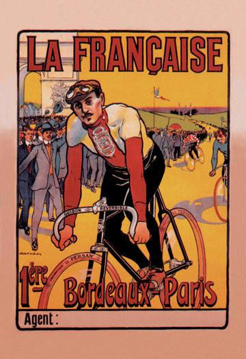 La Francaise: Bordeaux-Paris Bicycle Race 20x30 poster