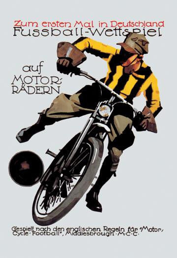 Soccer on Motorcycle 20x30 poster