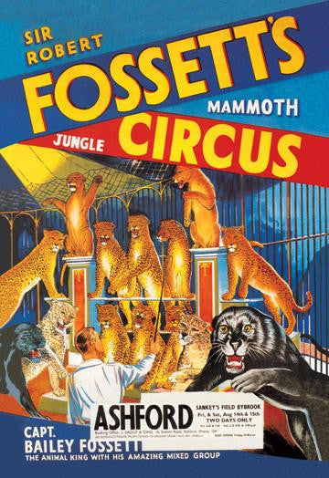 Sir Robert Fossett&#39;s Mammoth Jungle Circus 20x30 poster