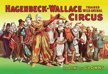 An Army of Clowns: Hagenbeck-Wallace Trained Wild Animal Circus 20x30 poster