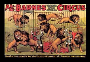 Al G. Barnes Trained Wild Animal Circus 20x30 poster