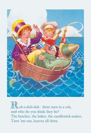 Rub-a-Dub-Dub, Three Men in a Tub 20x30 poster