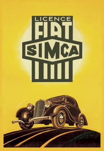 Licence Fiat Simca 20x30 poster