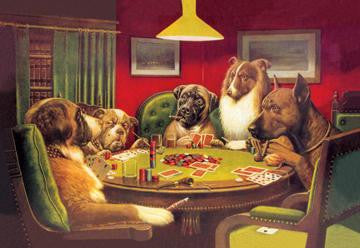 Dog Poker - Is the St. Bernard Bluffing? 20x30 poster