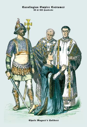 Carolingian Empire Costumes: Charlemagne&#39;s Soldiers 24x36 Giclee