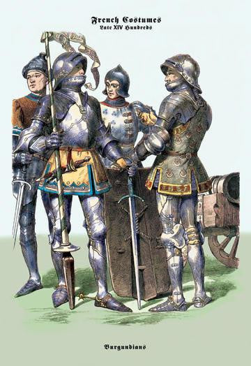 French Costumes: Burgundians in Armor #1 24x36 Giclee