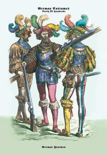 German Costumes: German Footmen 24x36 Giclee