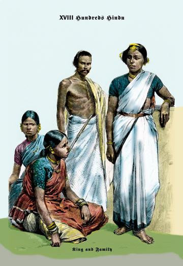 Hindu King and Family  19th Century 24x36 Giclee