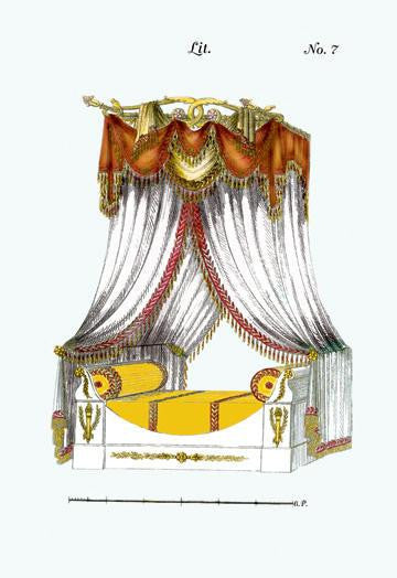 French Empire Bed No. 7 24x36 Giclee