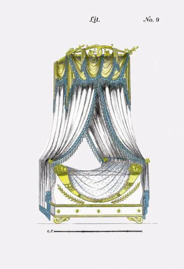 French Empire Bed No. 9 24x36 Giclee