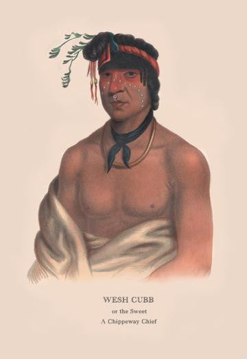 Wesh Cut; A Chippewah Chief) 24x36 Giclee