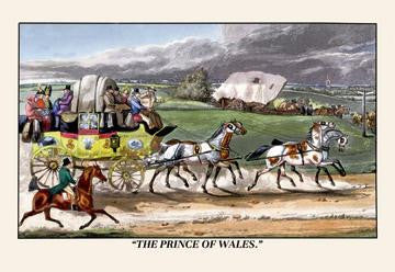 The Prince of Wales Rides on a Horse-Drawn Carriage 24x36 Giclee