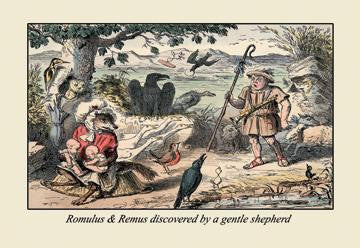 Romulus and Remus Discovered by a Gentle Shepherd 24x36 Giclee