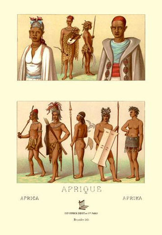 Nine African Tribe Members 24x36 Giclee