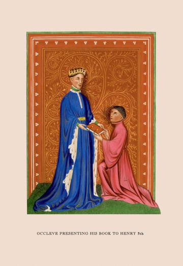 Occleve Presenting his Book to Henry V 24x36 Giclee