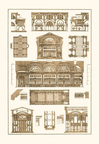 Interiors With Cross-Vaults and Cupola Vaulting 24x36 Giclee