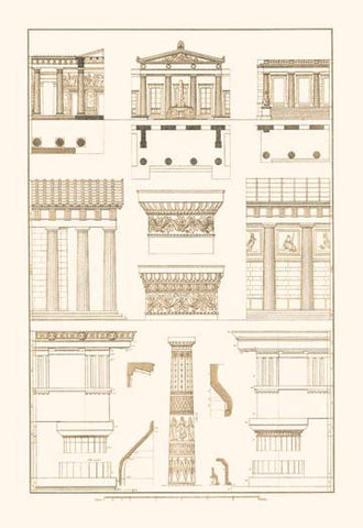 Doric Order  Temple of Zeus and Cased Column 24x36 Giclee