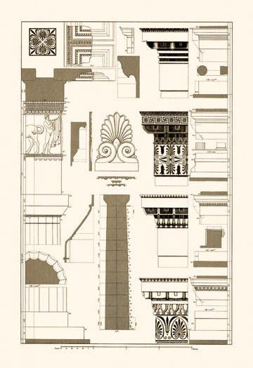 Details of the Parthenon at Athens 24x36 Giclee