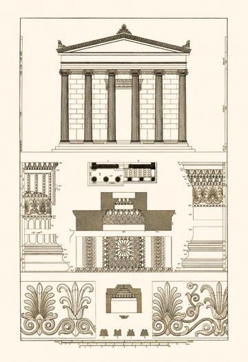 Portico  Coffer and Palmette-Ornament 24x36 Giclee