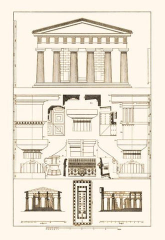 Temple of Poseidon at Paestum 24x36 Giclee