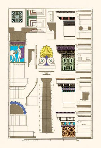 Details of Parthenon  Polychrome 24x36 Giclee