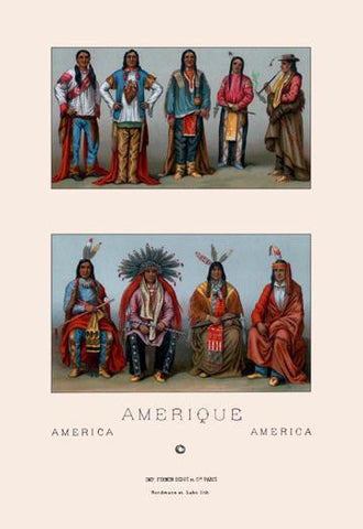 Native Americans of Mississippi and Colorado 24x36 Giclee