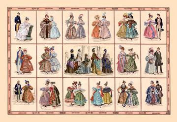 Italian Fashion of 1833 - Composite 24x36 Giclee