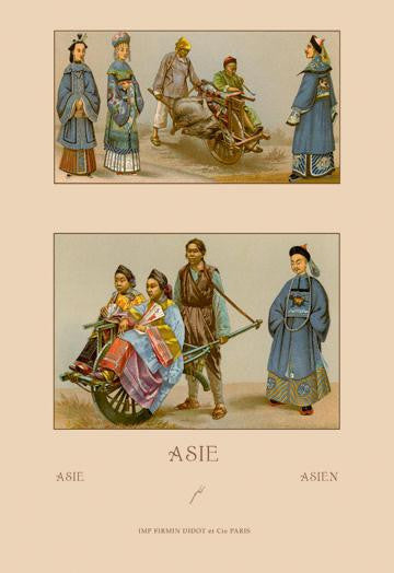 Asian Costumes and Transportation 24x36 Giclee