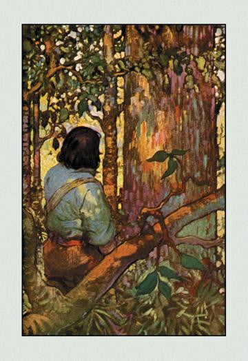 Robinson Crusoe: I Jumped Up and Went Out Through My Little Grove 24x36 Giclee