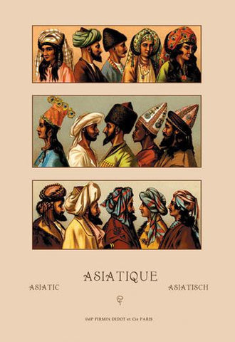 A Variety of Asiatic Head-Coverings #1 24x36 Giclee