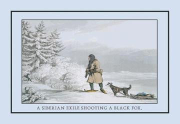 A Siberian Exile Prepares To Shoot A Black Fox 24x36 Giclee