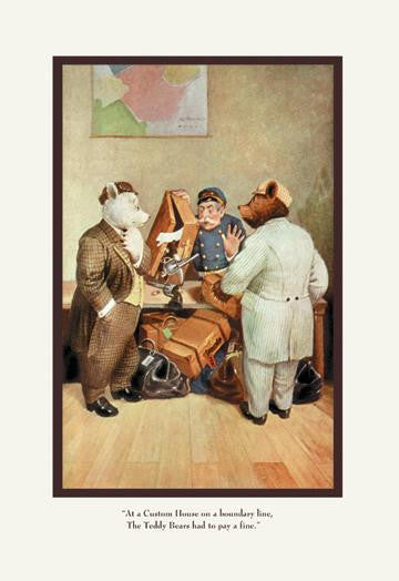 Teddy Roosevelt&#39;s Bears: Teddy B and Teddy G at a Custom House 24x36 Giclee