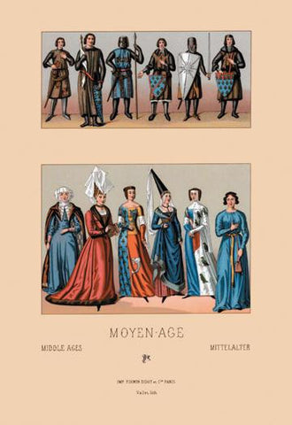 Knights and Maidens of the Middle Ages 24x36 Giclee