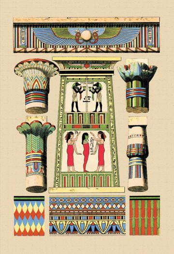 Egyptian Ornamental Architecture 24x36 Giclee