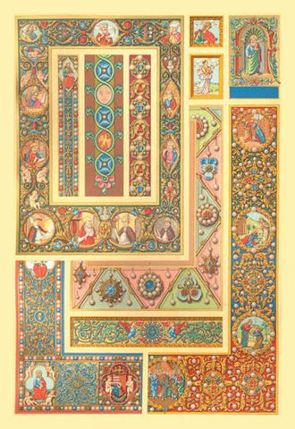 Medieval Design with Figures 24x36 Giclee